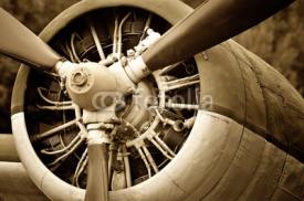 Naklejki Retro technology, aircraft engine