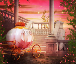 Fototapety Carriage Castle Fantasy Backdrop