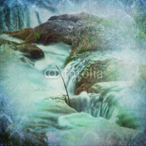 Obrazy i plakaty Grunge Waterfall Background