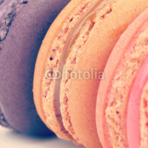 Naklejki Sweet and colourful french macarons retro-vintage style
