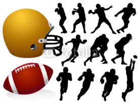 Fototapety Vector American Football Silhouettes 