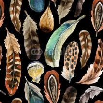 Naklejki watercolor feather background