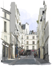 Fototapety street near Montmartre in Paris