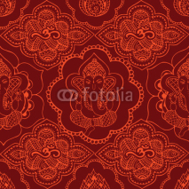 Fototapety Indian seamless pattern with ornament
