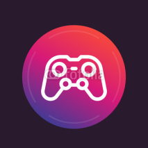 Naklejki gamepad line icon, video gaming symbol, console games