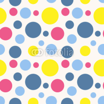 Naklejki Seamless polka dot pattern in retro style.
