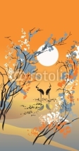 Naklejki Four seasons: autumn, in Chinese traditional painting style
