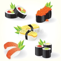 Naklejki Sushi set