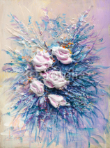 Naklejki Oil painting flowers