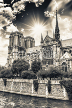 Fototapety Wonderful sky on Notre Dame Cathedral, Paris