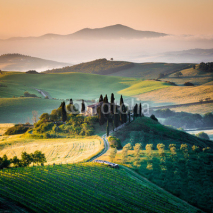 Naklejki Mattino in Toscana, paesaggio e colline