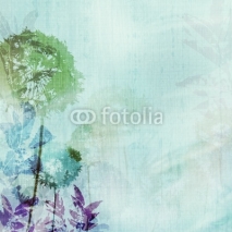 Fototapety grunge background with dandelions