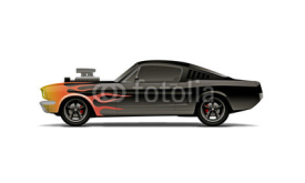 Obrazy i plakaty castomized muscle car with supercharger and flames