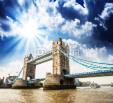 Naklejki Beautiful view of magnificent Tower Bridge, icon of London, UK.