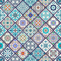 Obrazy i plakaty Vector seamless texture. Beautiful mega patchwork pattern for design and fashion with decorative elements