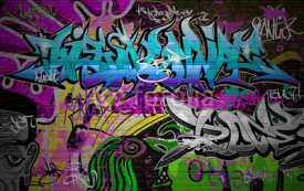 Naklejki Graffiti wall urban art background
