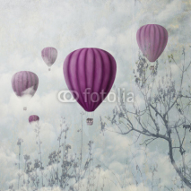 Naklejki Różowe balony w stylu vinatge, ilustracja, rysunek