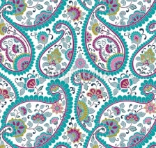 Obrazy i plakaty colorful paisley floral pattern , textile , Rajasthan, India