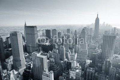 New York City skyline black and white