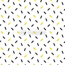 Naklejki Cute black and gold confetti, geometric seamless pattern background.
