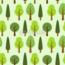 Naklejki Cute seamless pattern with various trees