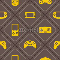 Naklejki seamless background with game consoles for your design