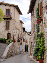 Obrazy i plakaty Medieval street in the Italian hill town of Assisi