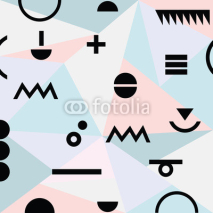 Obrazy i plakaty Abstract minimal geometrical modern material background pattern and black symbols