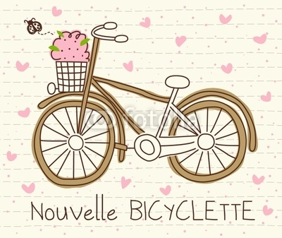 vector cute bicycle with basket