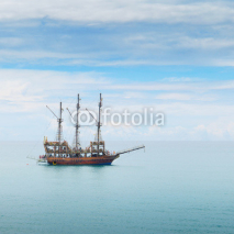 Naklejki sailing boat in the sea