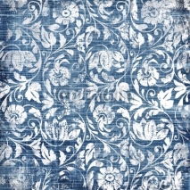 Fototapety decorative blue-white patterns in retro style