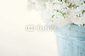 Naklejki Bouquet of white lilac spring flowers