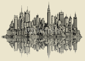 Naklejki sketch of new york