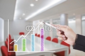 Fototapety hand writing graph in conference room