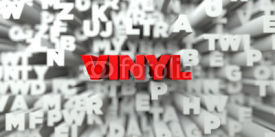 Obrazy i plakaty VINYL -  Red text on typography background - 3D rendered royalty free stock image. This image can be used for an online website banner ad or a print postcard.