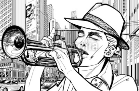 Naklejki trumpeter in new-york