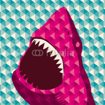 Naklejki Geometric background with shark.