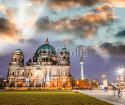 Fototapety Berlin cathedral at night, Berliner Dom - Germany