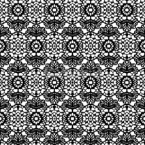 Obrazy i plakaty Lace black seamless mesh pattern. Vector illustration.