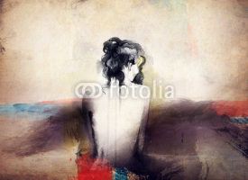 Obrazy i plakaty woman portrait  .abstract  watercolor .fashion background