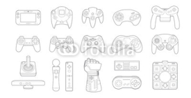 Obrazy i plakaty Video Game Controllers Icon Set