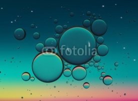 Obrazy i plakaty Oil Bubbles Isolated on White Background, Closeup Collagen Emulsion in Water.  Illustration. Gold Serum Droplets.
