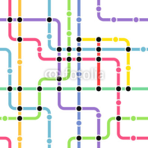 Naklejki Abstract color metro scheme seamless background