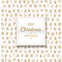 Obrazy i plakaty Gold Merry Christmas Elements Card Background