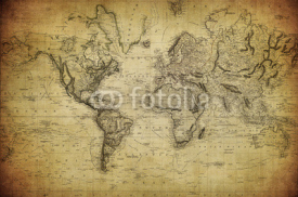 Naklejki vintage map of the world 1814..