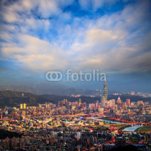 Naklejki the view of Taipei city, Taiwan