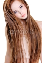Naklejki woman with beauty straight hairs