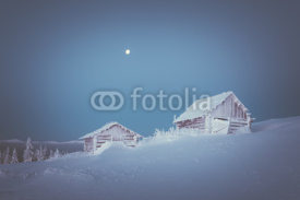 Naklejki Winter morning in a mountain village