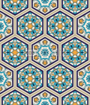 Fototapety Vector seamless texture. Beautiful pattern for design and fashion with decorative hexagon elements