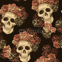 Fototapety Seamless Skull Pattern
